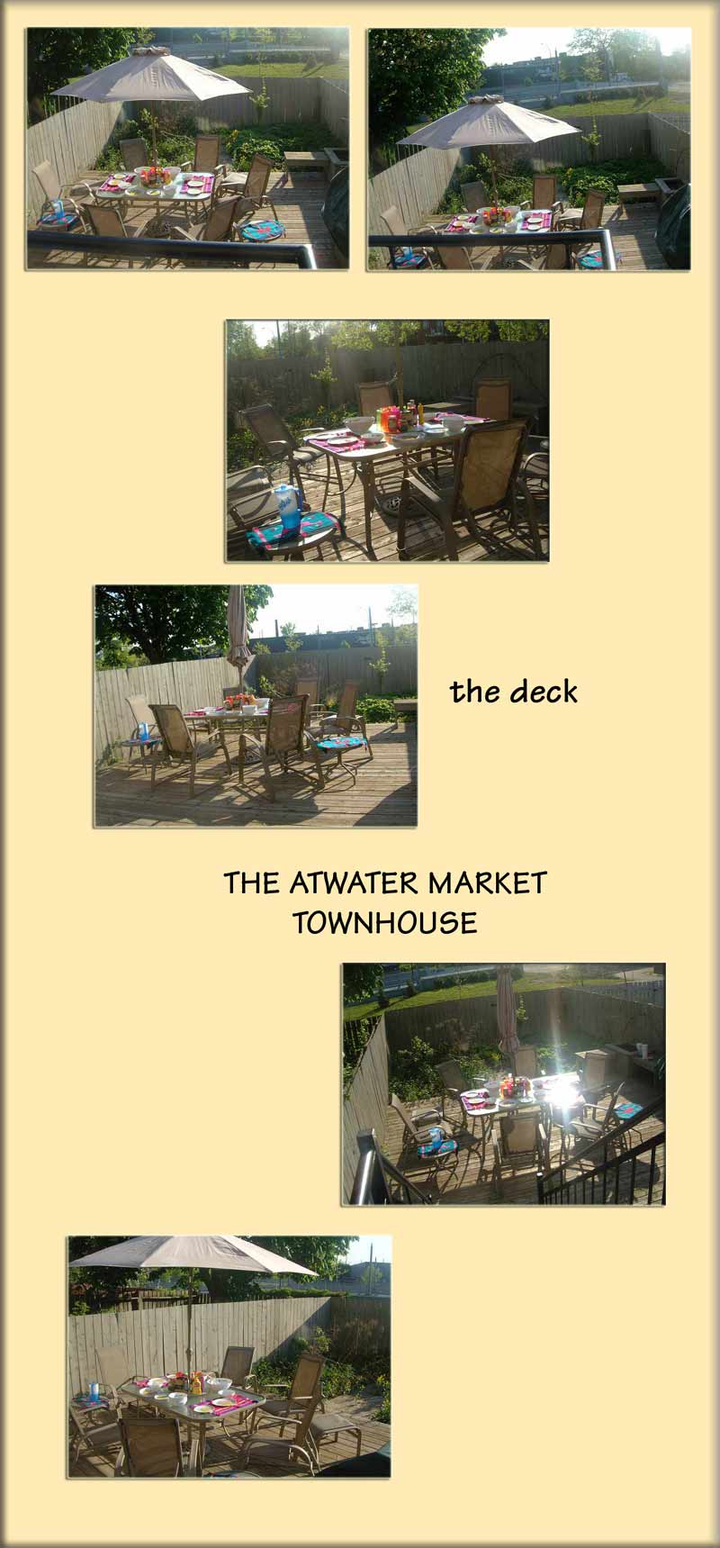 Montreal short term rental townhouse - Atwater market, Lachine canal - deck