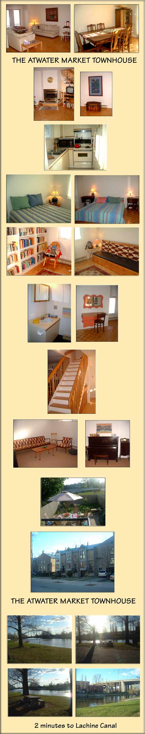 Montreal short term rental - 3 brm, fireplace, deck - Atwater market, Lachine Canal