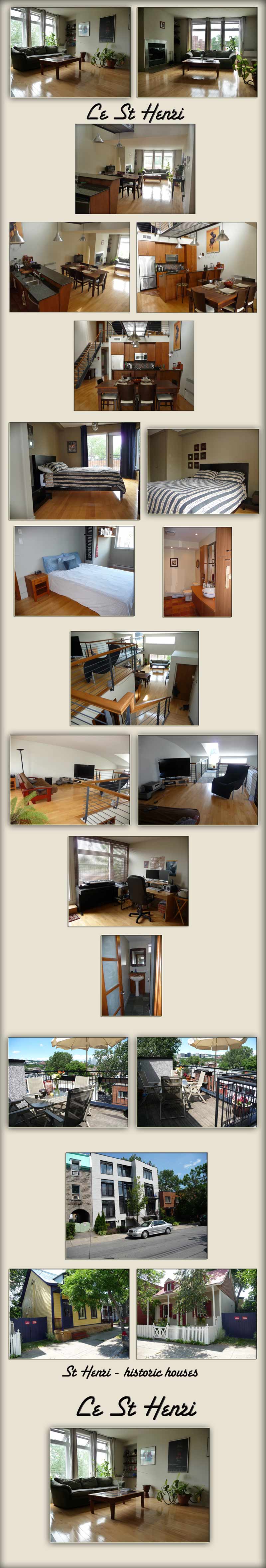 Furnished Montreal rental - St Henri loft condo, fireplace, terrace, new!