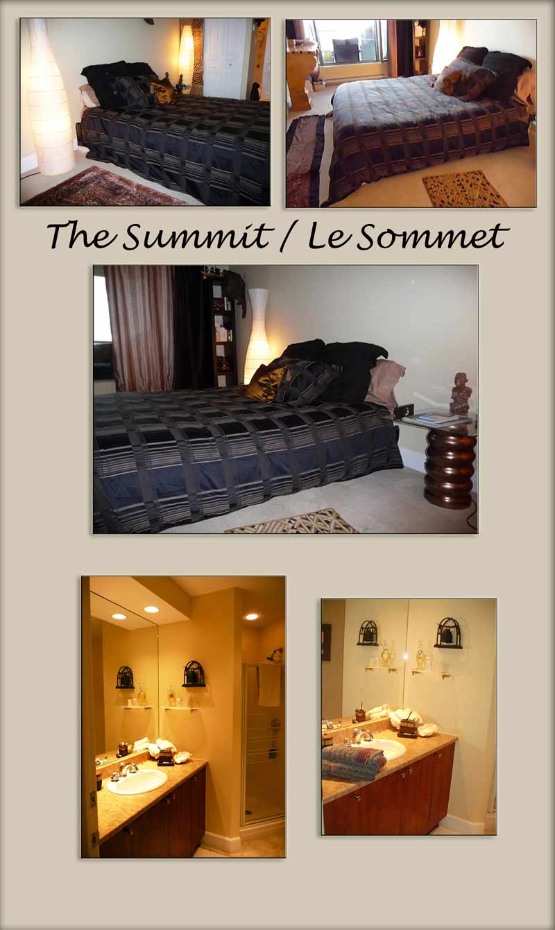 Montreal hotel apartments, Montreal executive rentals - bedroom with adjacent bathroom