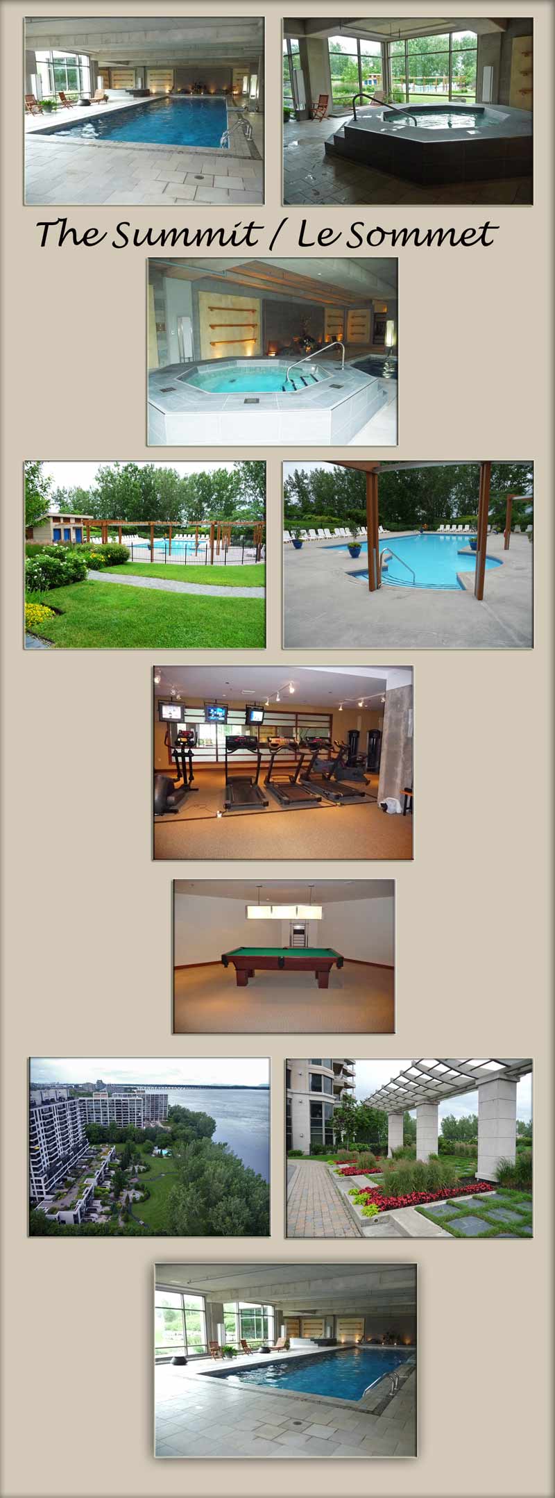 Montreal luxury apartments with indoor pool, outdoor pool, gym - Nuns Island luxury apartment hotels