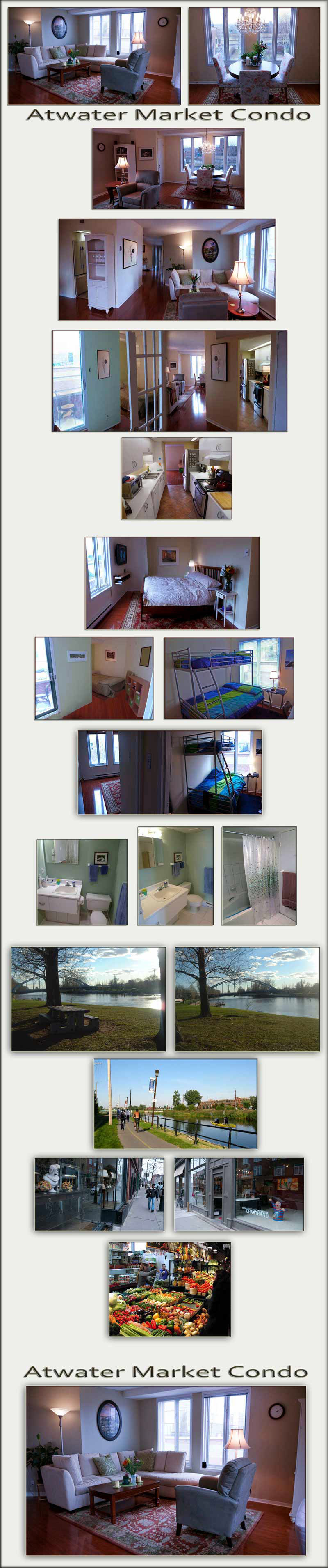 central weekly rentals Montreal - Atwater Market furnished condo, 3 bedrooms
